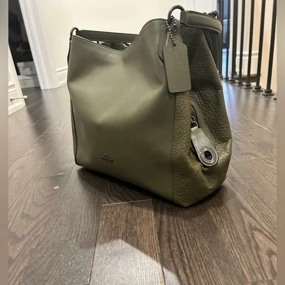 Coach Edie 31 Army Green Leather Bag - Picture 3 of 11
